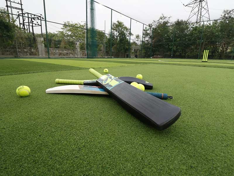 Friendly cricket game on artificial turf