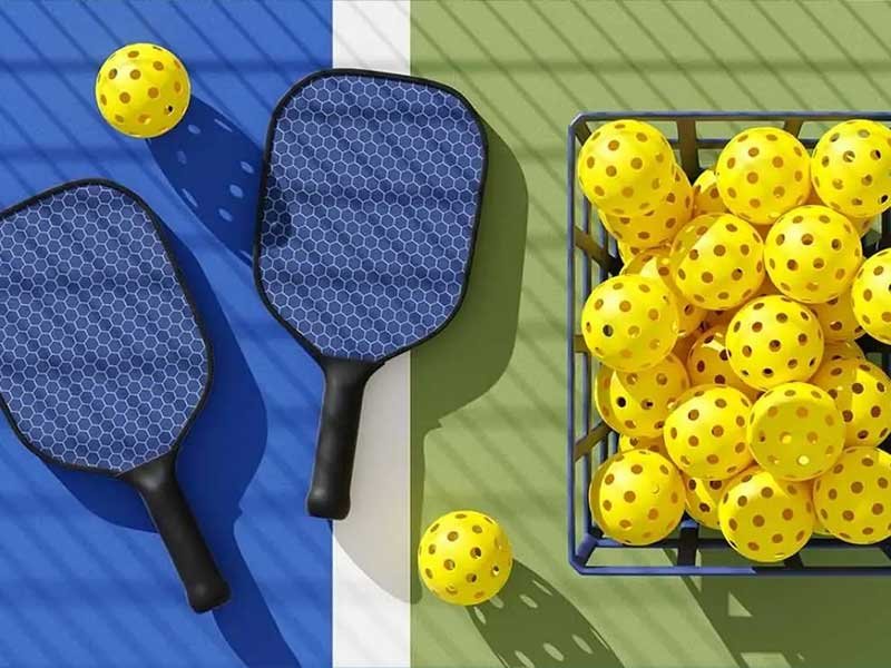 Friendly pickleball match at the club